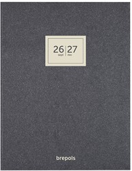 Agenda 2026/2027 Brepols Essenz 7d/2 pag. + notes 21x27cm 16 maanden vanaf september 2026 omslag antraciet creme papier