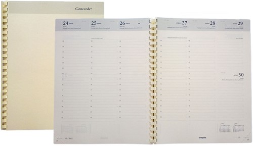 Agenda-inhoud 2027 Brepols Concorde 7 dagen per 2 pagina's 21x27cm met spiraal creme papier 900038