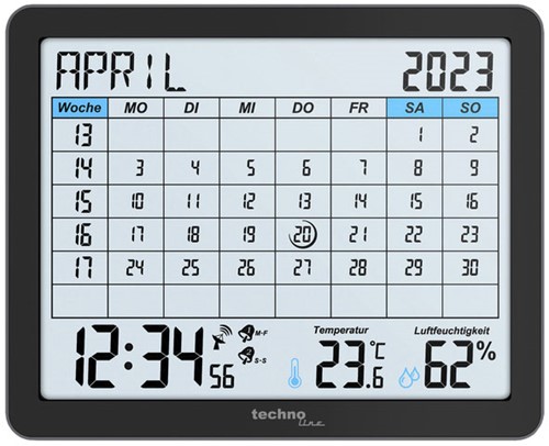 Digitale kalender Technoline WT 2600 zwart