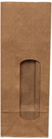 Blokbodemzak met venster 55+35x175 mm bruin kraft 250 stuks