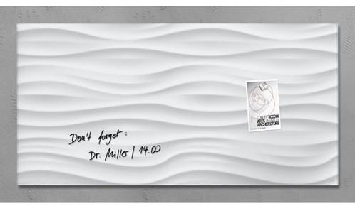 Vleien Wedstrijd troosten Glas-Magneetbord Sigel SI-GL260 White Wave 910x460x15mm, incl. 2 magneten