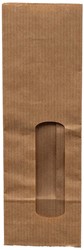 Blokbodemzak met venster 70+40x200 mm bruin kraft 250 stuks