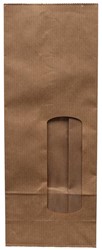 Blokbodemzak met venster 80+50x240 mm bruin kraft 250 stuks