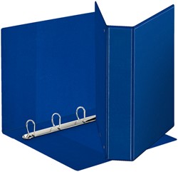 Panoramaringband Esselte A4 4-rings Ø30mm blauw met 2 tassen