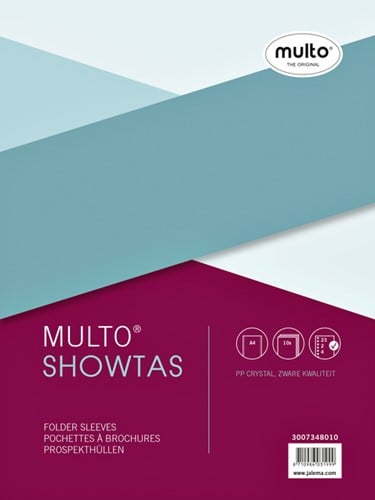 Showtassen Multo A4 23-gaats dikte 0,14mm glashelder extra zwaar