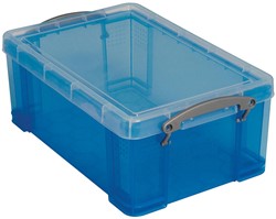 Opbergbox Really Useful 9 liter transparant blauw (lxbxh) 395x255x155mm