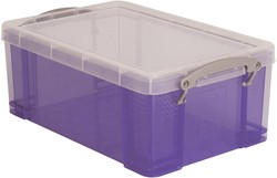 Opbergbox Really Useful 9 liter transparant paars (lxbxh) 395x255x155mm