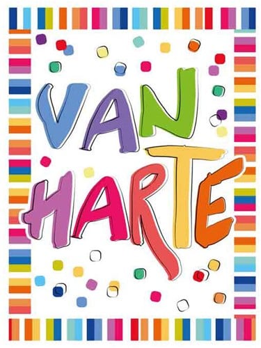 Wenskaart + envelop Artige collectie Maximaal A4 opdruk: Van harte MAX021