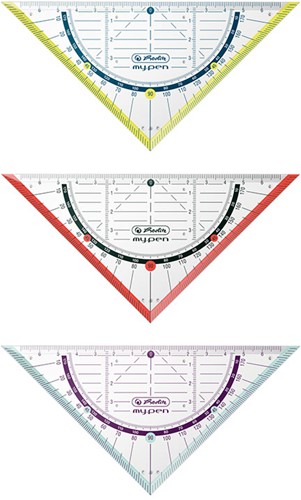 Geodriehoek Herlitz my.pen 16cm assorti