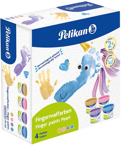 Vingerverf Pelikan Pearl FMFB 4-delig assorti