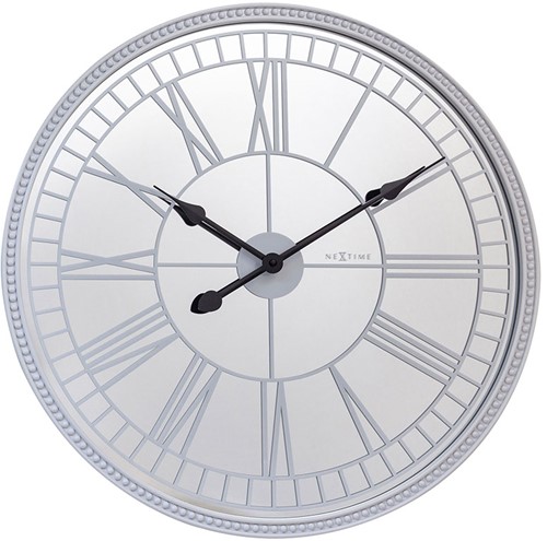 Wandklok NeXtime Cleopatra Ø56cm glas wit NE-3255WI