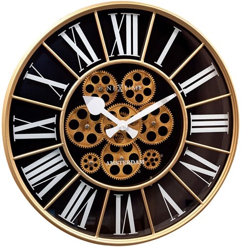 Wandklok NeXtime William Ø50cm zwart NE-3283ZW