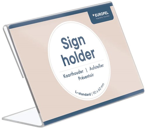 Folderstandaard Europel 90x60mm liggend schuin model acryl