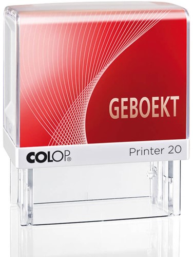 Woordstempel Colop Printer 20 tekst 'GEBOEKT' rood