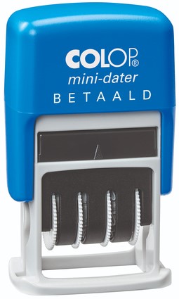 Woord-/datumstempel Colop S160 tekst 'BETAALD' blauw/rood