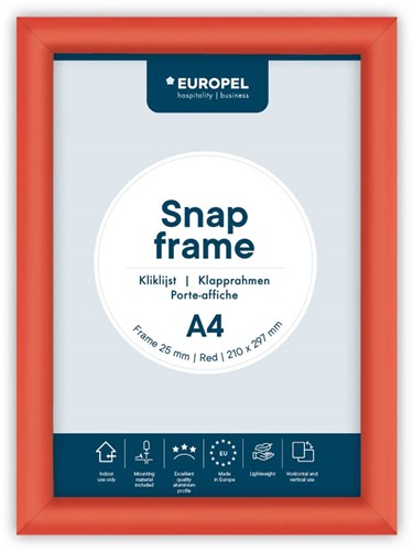 Kliklijst Europel A4 25mm rood