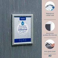 Kliklijst Europel Economy waterdicht A3 25mm zilver-3