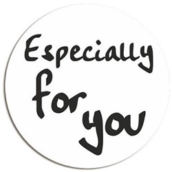 Cadeau etiket Ø39 mm wit met zwarte opdruk: 'Especially for you' 500 etiketten