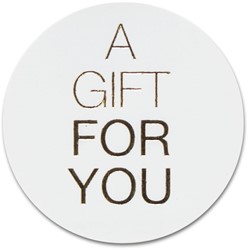 Cadeau etiket Ø39 mm wit met goud opdruk: 'A gift for you' 500 etiketten