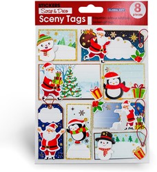 Kerst naamstickers Bambini X-mas 8 stuks 