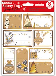 Kerst naamstickers 8 stuks 