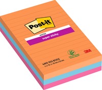 Memoblok zelfklevend 3M Post-it 4690 Super Sticky 101x152mm Bangkok 3 blokjes