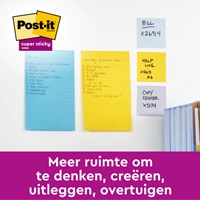 Memoblok zelfklevend 3M Post-it 4690 Super Sticky 101x152mm Bangkok 3 blokjes-1