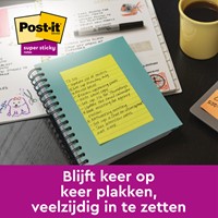 Memoblok zelfklevend 3M Post-it 4690 Super Sticky 101x152mm Bangkok 3 blokjes-2