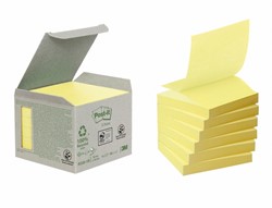 Memoblok zelfklevend 3M Post-it Z-Notes R330 76x76mm recycled geel 6 blokjes