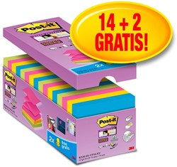 Memoblok zelfklevend 3M Post-it Z-Notes S330 Super Sticky 76x76mm 14+2 gratis