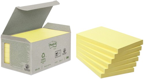 Memoblok 3M Post-it 655 76x127mm recycled geel