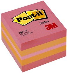 Kubusblok zelfklevend 3M Post-it 2051P 51x51mm roze 400 vel