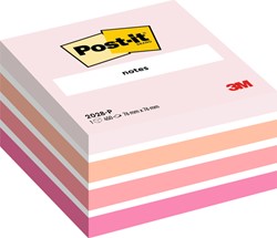 Kubusblok zelfklevend 3M Post-it 2028P 76x76mm aqua roze 450 vel