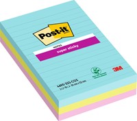 Memoblok zelfklevend 3M Post-it 4690 Super Sticky 101x152mm Miami 3 blokjes