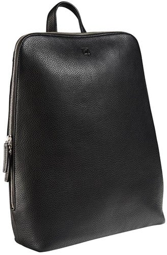 Laptoptas rugzak Label M Dakota met 15.6inch laptopvak volnerf rundleder zwart