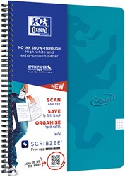 Spiraalblok Oxford Touch A4 ruit 5mm 70 vel aqua