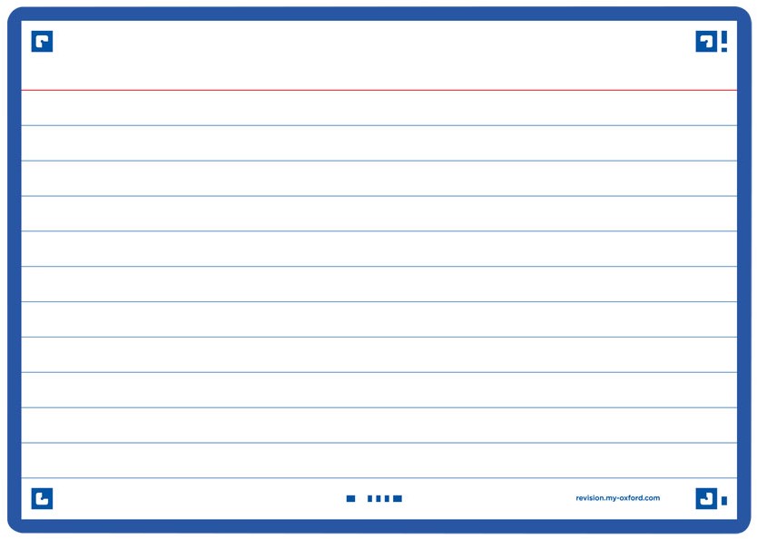 Flashcards Oxford 2.0 105x148mm gelijnd blauw 80 stuks