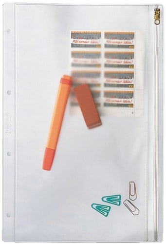 Showtassen Leitz van-alles-etui 4-gaats dikte 0,2mm generfd met ritssluiting