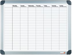 Planbord weekplanner Desq #4121 60x90cm 26 rijen horizontaal 7 dagen magnetisch en beschrijfbaar inclusief montagemateriaal LICHT BESCHADIGD!