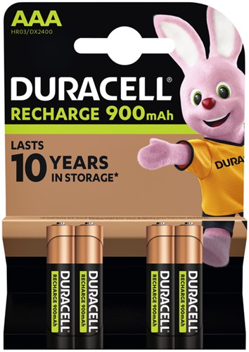 Oplaadbare batterij Duracell Ultra 4x AAA 900mAh mini penlite