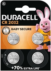 Knoopcel batterij Duracell 4x CR2032 lithium Ø20mm 3V-180mAh