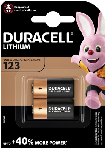Batterij Duracell Ultra 2x CR123 lithium