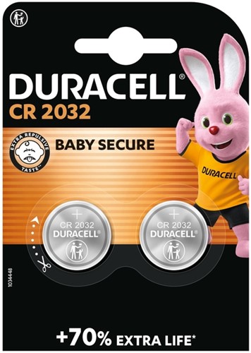 Knoopcel batterij Duracell 2x CR2032 lithium