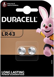 Knoopcel batterij Duracell 2x LR43 alkaline