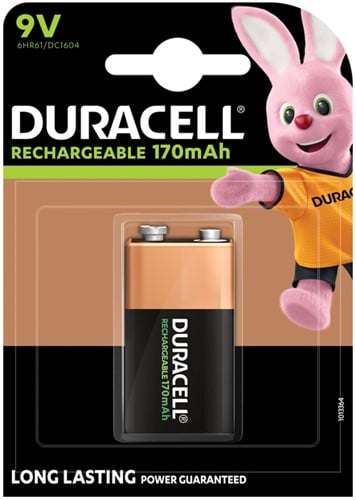 Oplaadbare batterij Duracell Plus 1700mAh 9 Volt