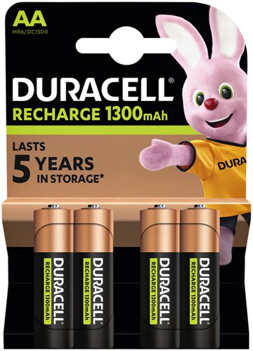 Oplaadbare batterij Duracell Plus 4x AA 1300mAh penlite