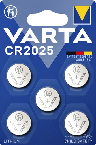 Knoopcel batterij Varta 5x CR2025 lithium