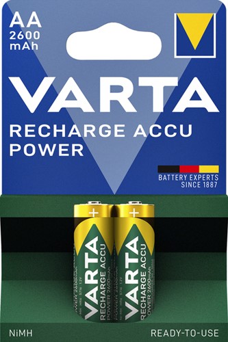 Oplaadbare batterij Varta 2x AA 2600mAh penlite