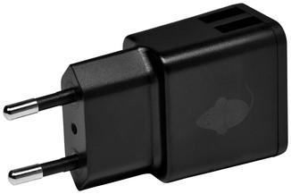 Oplader Green Mouse Dual USB-A 2.4A zwart.