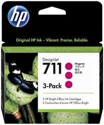 Inktcartridge HP CZ135A 711 magenta 3-pack